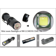 900 Lumens Luminosité CREE T6 LED Mini Zoom Flash Light